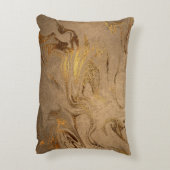 銅エレガントモダン金ゴールド大理石 アクセントクッション (裏面(縦))