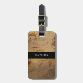 銅エレガントモダン金ゴールド大理石 ラゲッジタグ