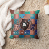 銅エレガントモノグラム装飾用クッション クッション (ブランケット)