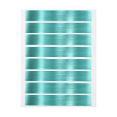 銅エレガント文字ティール(緑がかった色)箔結婚式招待状 ラップアラウンド宛名ラベル (シート)