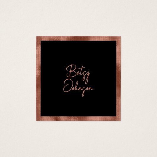 銅エレガント箔と黒の名刺 (正面)