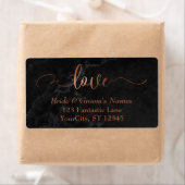 銅エレガント箔、黒フェイク大理石ラブスクリプト ラベル (インサイチュ)
