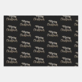 銅エレガント金ゴールドのクリスマスパターン ラッピングペーパーシート (正面3)