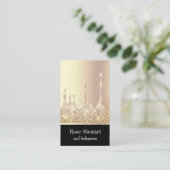 銅エレガント金ゴールドのドモダンリップ爪、 ネイル 名刺 (スタンド正面)