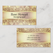 銅エレガント金ゴールドグリッターが公証人に流れる 名刺 (正面/裏面)