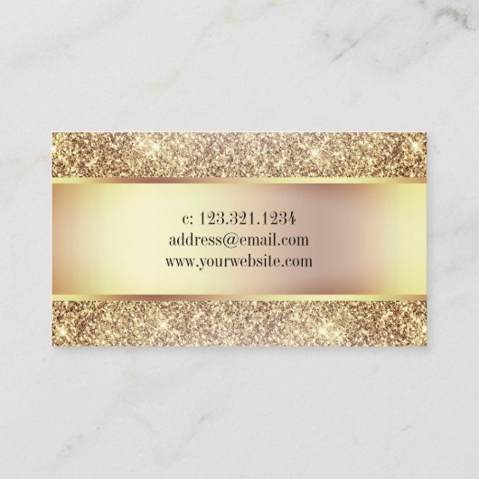 銅エレガント金ゴールドグリッターが公証人に流れる 名刺 (裏面)