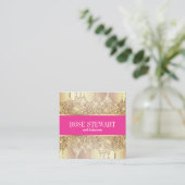 銅エレガント金ゴールドグリッター乾燥爪、 ネイル スクエア名刺 (スタンド正面)