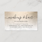 銅エレガント金ゴールドホワイトマーブルメイクアップ&ヘアメイク 名刺 (裏面)