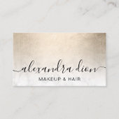 銅エレガント金ゴールドホワイトマーブルメイクアップ&ヘアメイク 名刺 (正面)