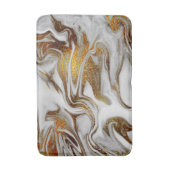 銅エレガント金ゴールドモダンと白い大理石の外観 バスマット (正面縦)