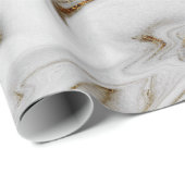 銅エレガント金ゴールドモダンと白い大理石の外観 ラッピングペーパー (ロールコーナー)