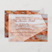 銅エレガント金ゴールド大理石幾何学的披露宴 エンクロージャーカード (正面/裏面)