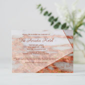 銅エレガント金ゴールド大理石幾何学的披露宴 エンクロージャーカード (スタンド正面)
