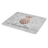 銅エレガント金ゴールド白大理石パイナップル カッティングボード (角)