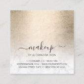 銅エレガント金ゴールド白大理石化粧家 スクエア名刺 (裏面)