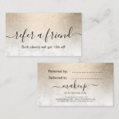 銅エレガント金ゴールド白大理石化粧家 紹介カード (正面/裏面)