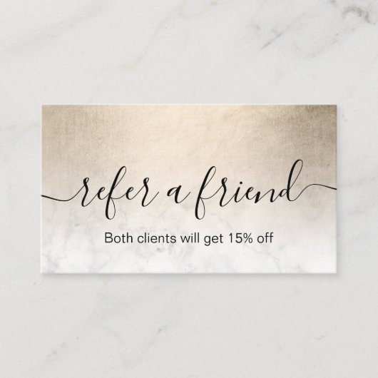 銅エレガント金ゴールド白大理石化粧家 紹介カード (正面)