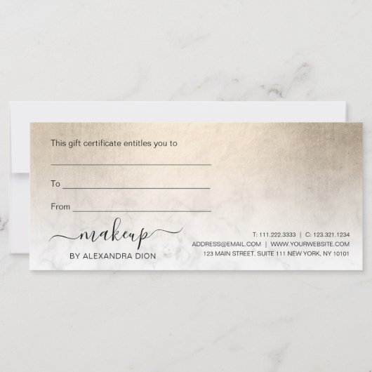 銅エレガント金ゴールド白大理石製化粧アーティスト (裏面)