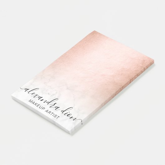 銅エレガント金ゴールド白大理石 ポストイット (アングル)