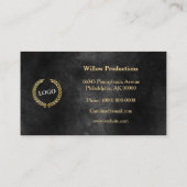 銅エレガント金ゴールド黒アールデコ 名刺 (裏面)