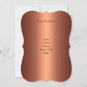 銅エレガント金ゴールド30歳の誕生日パーティー 招待状 (裏面)