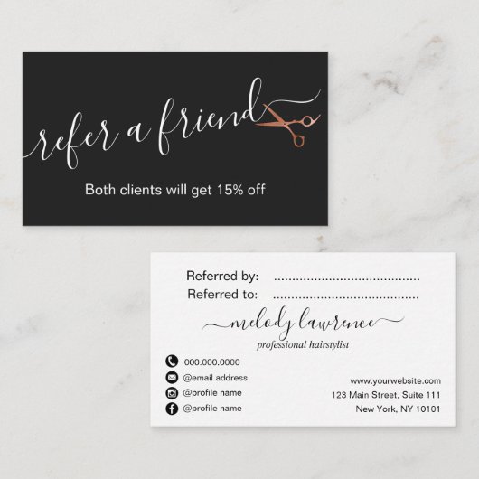 銅エレガント金ゴールド 紹介カード (正面/裏面)