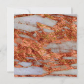 銅エレガント金属大理石ジオメトリック結婚ス 招待状 (裏面)