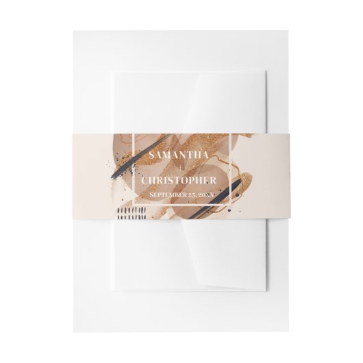 銅エレガント錆び色ブラックブ結婚ラシ 招待状ベリーバンド (正面例)