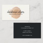 銅エレガント黒フェイク筆の筆跡 名刺 (正面/裏面)