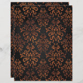 銅エレガント&ブラックダマスク紙 (正面/裏面)