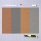 銅カラメルとグレーの垂直ストライプ 薄葉紙 (クラフト)