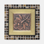 銅ガラスタイル マグネット (正面)