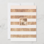 銅クリームトロピカルパームツリーズモダン誕生日 招待状 (裏面)