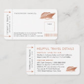 銅クルーズボーディングチケットプレイスエスコートカード プレイスカード (正面/裏面)