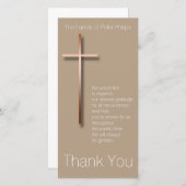 銅クロス悔やみや弔慰ありがとう色2を選択 サンキューカード (正面/裏面)