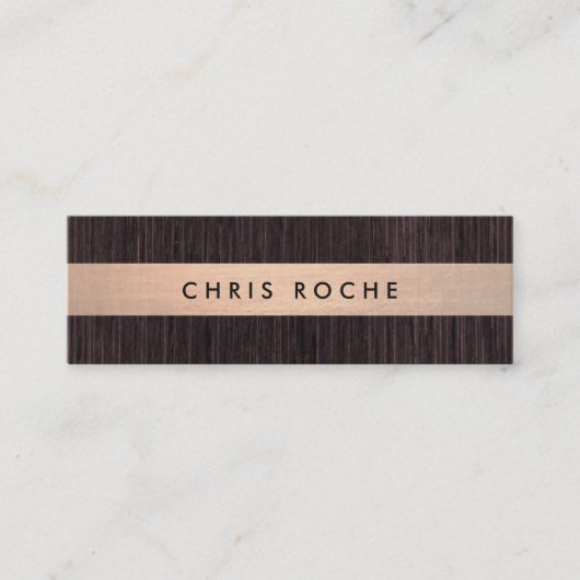 銅クールストライプ木材 スキニー名刺 (正面)