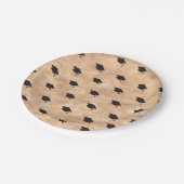 銅グラードパーティー上の黒スタイリッシュ卒業帽子 ペーパープレート (アングル)