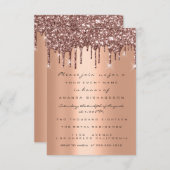 銅グリッタードリップバラ金ゴールドブライダルシャワー16日 招待状 (正面/裏面)