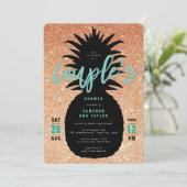 銅グリッターパイナップルカップルズシャワー招待状 招待状 (スタンド正面)