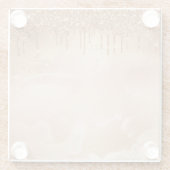 銅グリッター雨オン赤面銅金属大理石 ガラスコースター (裏面)