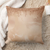 銅グリッター雨オン赤面銅金属大理石 クッション (ブランケット)