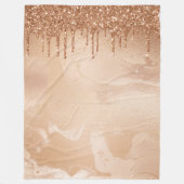 銅グリッター雨オン赤面銅金属大理石 フリースブランケット (正面)