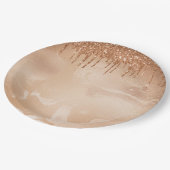 銅グリッター雨オン赤面銅金属大理石 ペーパープレート (アングル)