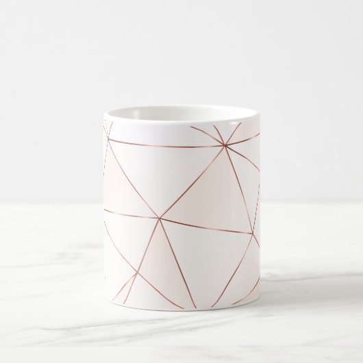 銅グリットを持つ銅の金属ポリゴンテクスチャ コーヒーマグカップ (中央)