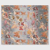 銅グレー金ゴールドメドウバタフライバタージェム ラッピングペーパー (フラット)