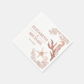 銅コーラルヒトシーホースビーチ結婚式 スタンダードカクテルナプキン (角)