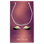 銅ゴールドグリッターメイクアップラッシュズ美しいブランドン スモールペーパーバッグ (裏面)