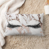銅シルバーグリッターアイズメイクアップマーブルストーン ランバークッション (ブランケット)