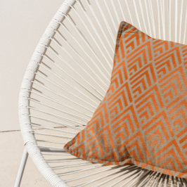 銅シルバーグレーアールデコ三角形ジオメトリルクス クッション