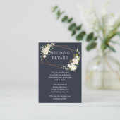 銅ジオメトリブルーホワイトフローラ結婚の詳細 エンクロージャーカード (スタンド正面)